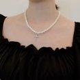 thumbnail image 4 of 2x Colres con colgante de , tema cruzado, moda, , o, cadena con bnca navideñas, Valentín, Hugo Collares colgantes de perlas, 4 of 10