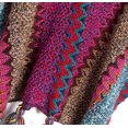thumbnail image 4 of LinYooLi Poncho Cape Ethnique pour Femmes Tricot Ouvert devant Épaissi Pashmina avec Franges Temps Froid, 4 of 5