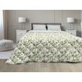 thumbnail image 1 of Peony Down Alternative Comforter, Repetitive Romantic Vintage Flower Leaves Illustration, Microfiber Quilt for All Season, 5 Sizes, Pink Olive Green, by Ambesonne, 1 of 3