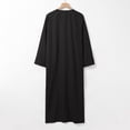 thumbnail image 3 of Bcfgryg Male Solid Color Long Sleeve Robe Arabic Clothes Middle Skirt Robe Big and Tall Shirts Black L, 3 of 5