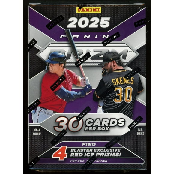 Boîte Blaster de Cartes à Échanger Passe-Temps de Baseball Prizm 2025 Panini, Lot de 6 (Trouvez 4 Parallèles de Glace Exclusifs par Boîte)