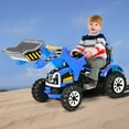 thumbnail image 2 of Costway Kids Ride On Excavator Truck 12V Battery Powered Front Loader Digger Blue, 2 of 11
