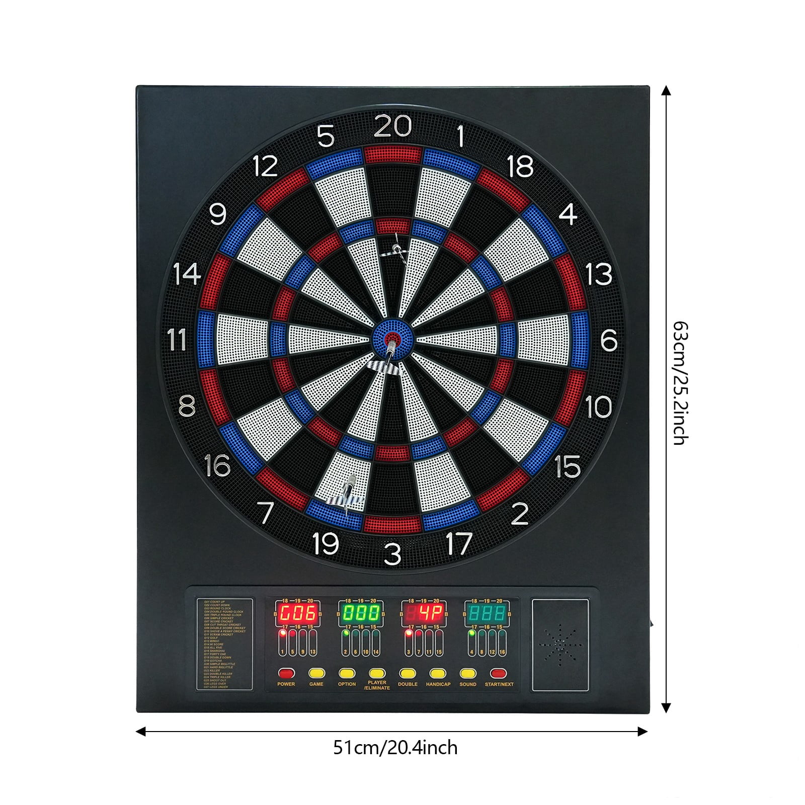 ToppiJoy 12 Soft Darts Electronic Dart Board for Adults Kids Dartboard Electronic Scoreboard with 27 Games & 243 Variations 100 Dart Heads, 4 LED Displays