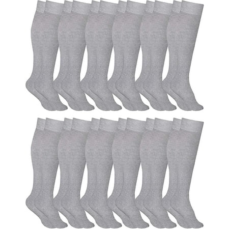 

SOCKS NBULK 12 Pairs of Cotton Long Knee High Socks for Women Knee High Socks Gray