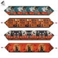 thumbnail image 2 of PULLIMORE 14" x 71" Halloween Table Runner with Tassels, Linen Tapestry Table Runner Kitchen Dining Mats for Halloween Parties Dinning Room Dresser Supplies (Cat & pumpkin), 2 of 8