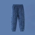 thumbnail image 3 of FAIWAD Kids Plush Lounge Pants Elastic Waist Cable Knit Fleece Pants Boys Girls Soft Fall Winter Wear, 3 of 6