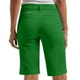 thumbnail image 4 of Fanxing Women's 15" Long Shorts Casual Cargo Capris Summer Elastic Waist Hiking Cargo Shorts Lightweight Below The Knee Capri Cropped Pants with Pockets Green,XXXXL, 4 of 7