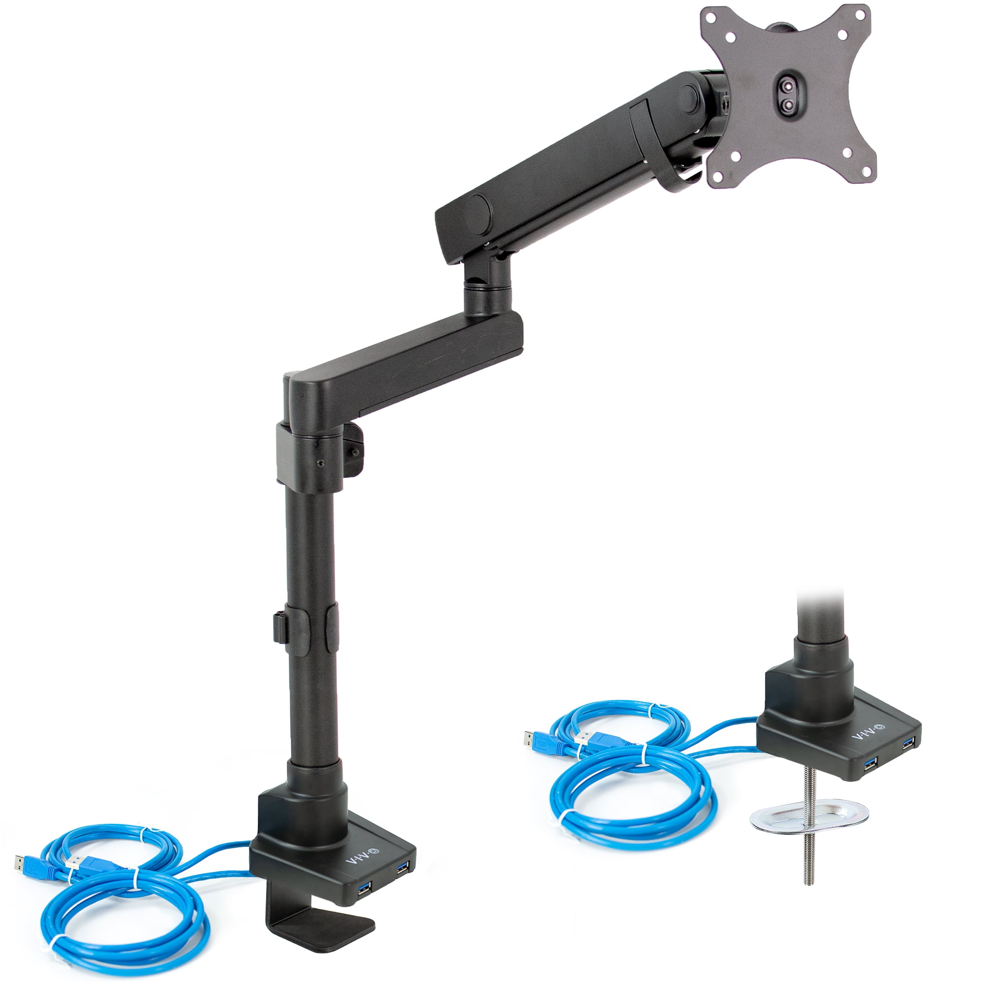 VIVO Premium Aluminum Single Monitor Arm Desk Mount Stand with USB