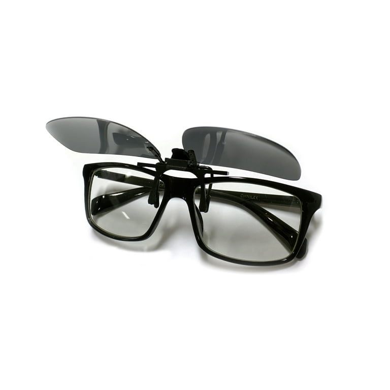 Newbee Fashion Polarized Clip On Flip Up Metal Clip Sunglasses Multi Purpose Flash Polarized Lenses Glasses not included