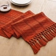 thumbnail image 7 of Boho Table Runner, Macrame Style Ivory Table Runners Farmhouse Woven Home Decor, 12x90 Inch, Dark Orange, 7 of 7