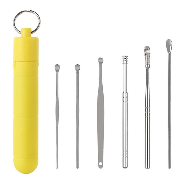 RYRDWP Kit de Retrait Portable de Cire d'Oreille, Outil de Nettoyage de Cire d'Oreille 6 Pcs