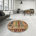 thumbnail image 3 of Ahgly Company Indoor Square Abstract Metallic Gold Abstract Area Rugs, 6' Square, 3 of 6