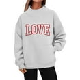 thumbnail image 2 of Yievot Valentines Sweatshirts for Women Oversized Casual Mock Neck Pullover Sweatshirts Long Sleeve Holiday Vacation Graphic Tops, 2 of 5