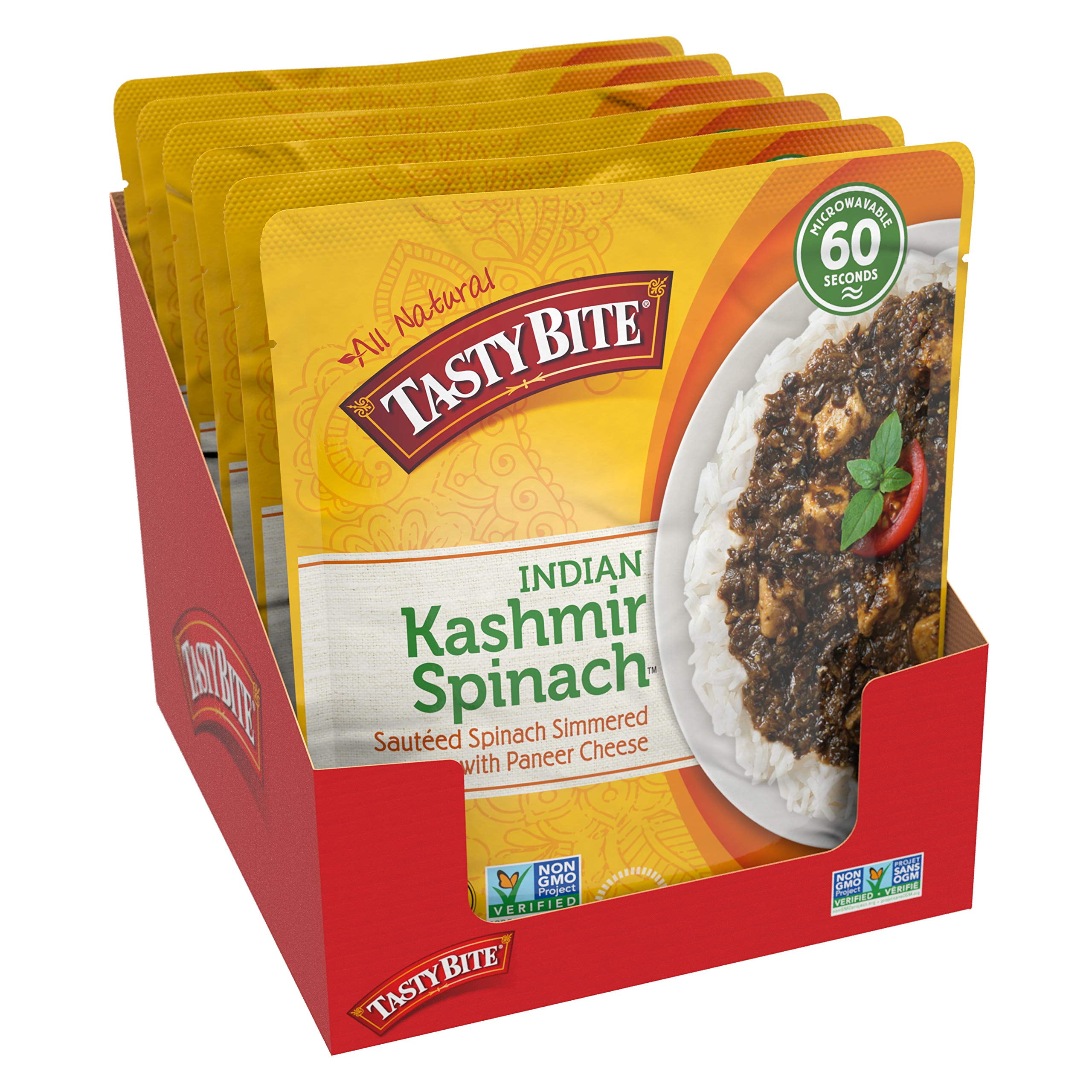 Tasty Bite Indian Kashmir Spinach, Microwaveable Ready to Eat Entre, 10 Ounce (Pack of 6)