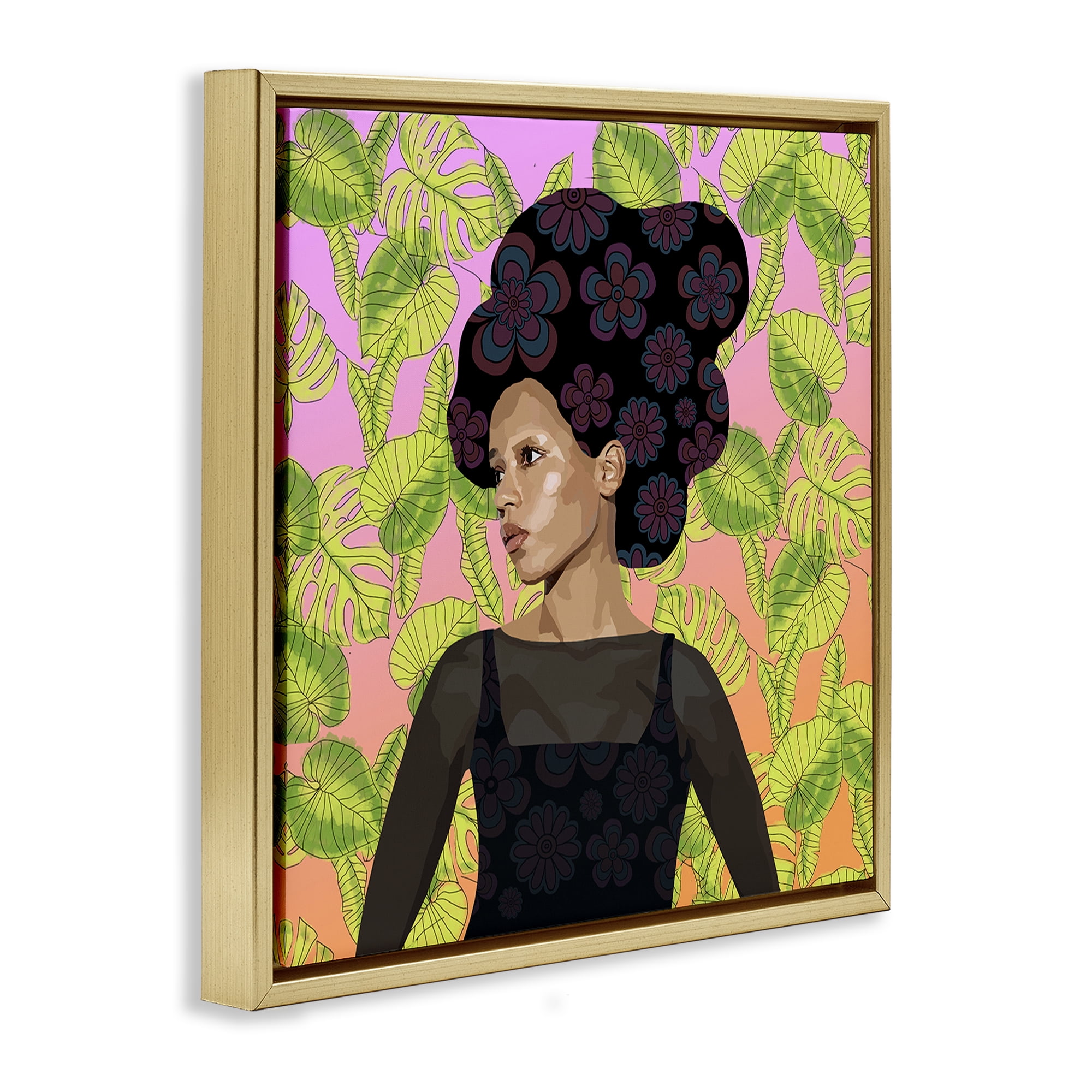 Stupell Industries Whispers Of Bloom Gold Framed Floater Canvas Wall Art, design by Lynnda Rakos