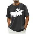 thumbnail image 4 of Jinhomg Mens Summer Tees Funny Animal Deer Graphic Casual T-Shirts Lightweight Comfy Short Sleeve Round Neck Tee Tops Athletic Workout Wear Sales Today Gray XXL, 4 of 6