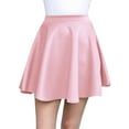 thumbnail image 3 of Made by Johnny Women's Basic Versatile Stretchy Flared Skater Skirt S PINK, 3 of 6