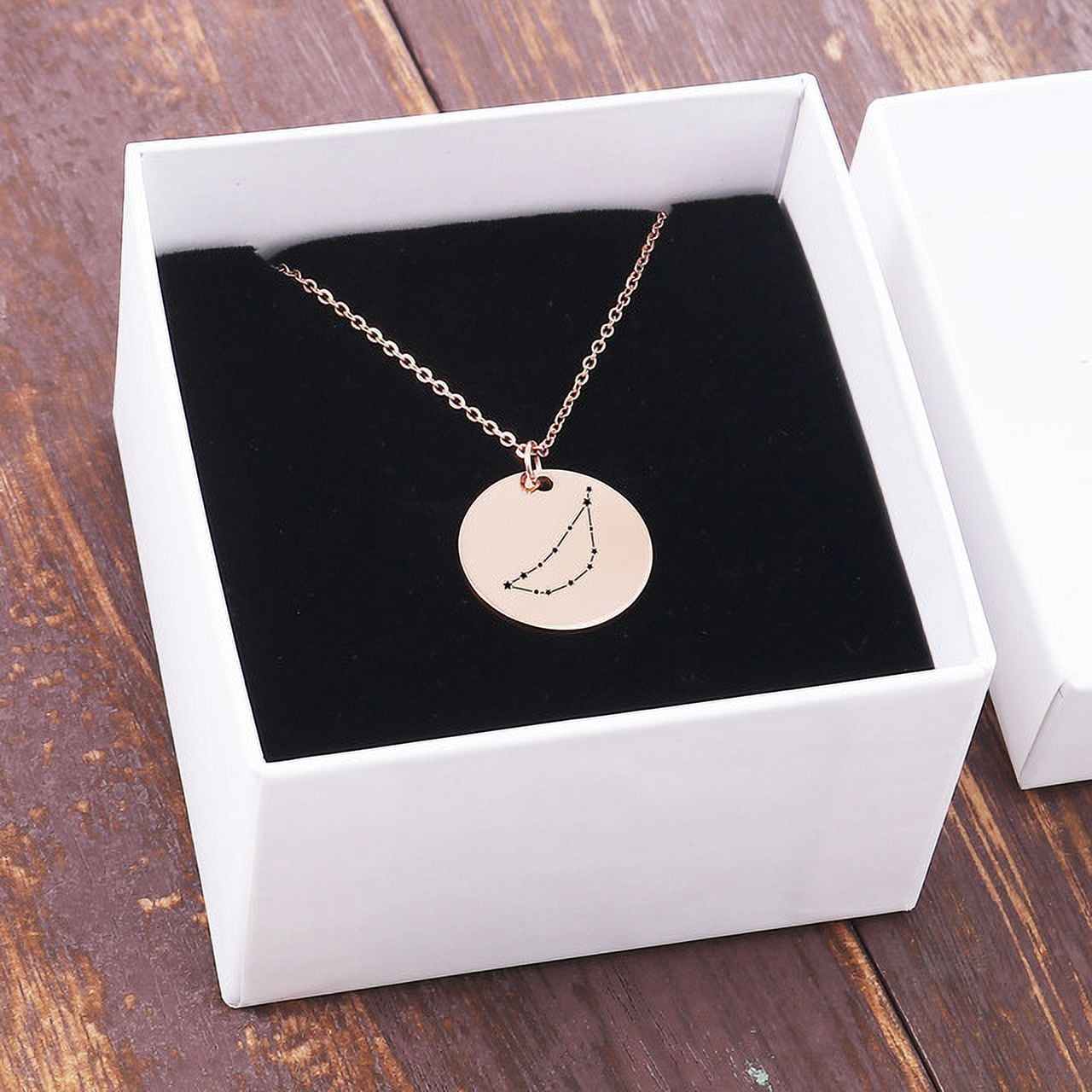 Zodiac Jewelry - Horoscope Constellation Necklace - Zodiac Birthday Gift with Back Can Engraved Name - Zodiac Gift for Girl