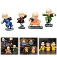 thumbnail image 3 of 4 Pcs Miniature Kung Fu Buddha Statue, Small Monk Figurine Resin Zen Garden Ornaments, Miniature Buddha Figurine for Wall Shelf Desktop Garden Home Office Car, 3 of 6
