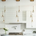 thumbnail image 5 of 3-Light Modern Teardrop Seeded Glass Cluster Integrated LED Round Ceiling Pendant Light In Antique Gold, 5 of 6