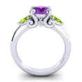 thumbnail image 4 of 2.50 Ct Round Shape Amethyst & Peridot Gemstone Unique Engagement Ring for her Solid 14K White Gold Size 6.5 by Diamond-Capitals, 4 of 8