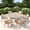 Graywood table-Wheat Cushion, variant on Vicllax 5 Pieces Outdoor Patio Dining Set, 41" Gray Round Table and 4 Rattan Chairs with Soft Gray Cushions