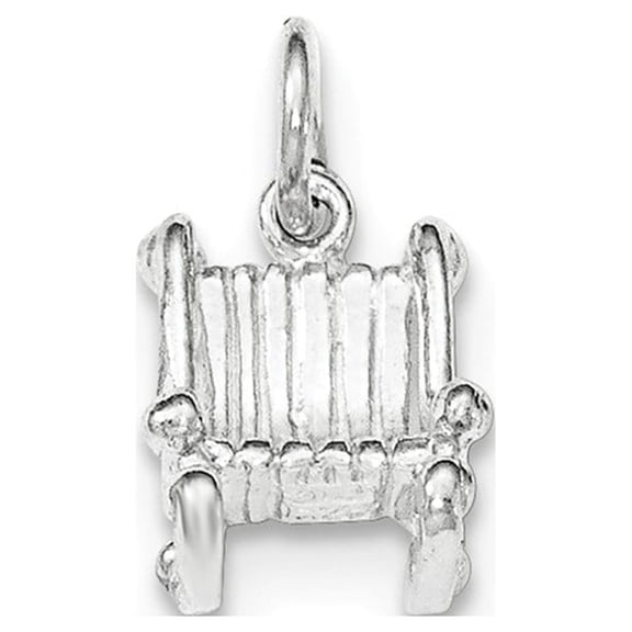 White Sterling Silver Charm Pendant Polished Rocking Chair