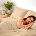 thumbnail image 3 of Juego de Sábanas Queen Size Spring Air Bamboo Sense Tacto Seda Transpirable Khaki, 3 of 5