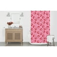 thumbnail image 2 of Soft&Cuddly 13-Piece Shower Curtain Set with Rollerball Hooks, 70"x72", Polyester,Cherry, 2 of 4