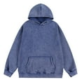 thumbnail image 5 of 2 Pack M-4X Plus Size Hoodies for Men with Front Pocket Big & Tall Vintage Sweatshirts Mens Casual Long Sleeve Washed Solid Color Pullover Hoodie Tops, 5 of 8