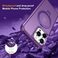 thumbnail image 6 of Dteck for iPhone 14 Pro Max Case with Magnetic Invisible Stand, Military Grade Drop Protection, Compatible with MagSafe, Shockproof Translucent Matte Protective Cover with Ring Holder,Purple, 6 of 7