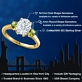 thumbnail image 2 of Gem Stone King 18K Yellow Gold Plated Silver White Moissanite and Green Peridot Engagement Ring for Women | 2.70 Cttw | Oval 9X7MM | Gemstone Birthstone | Size 6, 2 of 7