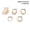 02 Light Gold 5PCs, variant on Geometric Glossy Water Drop Rings for Women, Trendy Design, Electroplated Zinc Alloy, Asymmetric Elements, 4-Piece or 5-Piece Set