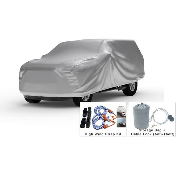 Platinum Shield Weatherproof Commercial Van Car Cover Compatible with 2019 Ford Transit 250 Extra Extended Length 264in Long High Height Roof - Protect Water, Snow, Sun - Free Cable Lock, Storage Bag