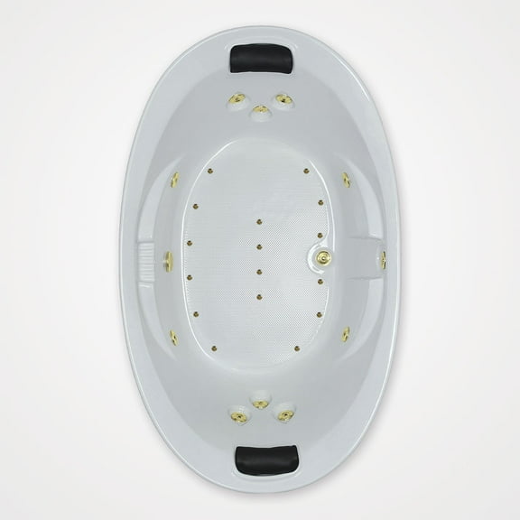 WaterTech Acrylic 73 in. x 44 in. Drop-In Whirlpool and Air Bath Combination Tub - White