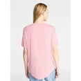 thumbnail image 4 of Time and Tru Women's Tunic Tee with Short Sleeves, Sizes XS-XXXL, 4 of 6