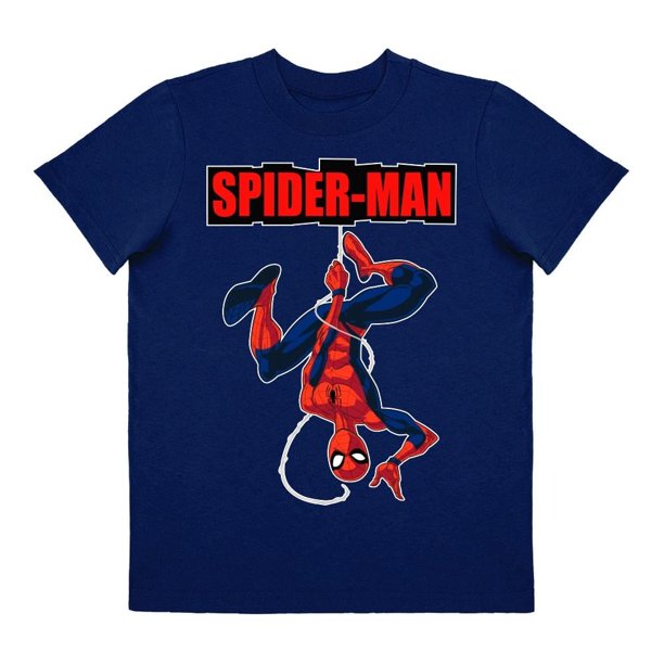Playera Para Niño Marvel Spiderman Cuello Redondo Manga Corta Talla 8 Azul Marino