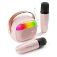 thumbnail image 1 of Máquina de karaoke Aadmd Mini portátil Bluetooth con 2 micrófonos, color rosa, 1 of 7