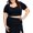Black, variant on And Now This Women's Short Sleeve Tie-Back Crop Top Black Plus Size 1X