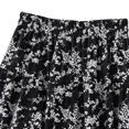 thumbnail image 2 of SWSMCLT Women's Pleated Skirt Cute LongA Line Calf Length Elastic Waist Peasant Ruffle Casual Fashion Spandex Black Small-Large, 2 of 4