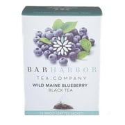 Bar Harbor Tea Company Wild Maine Blueberry Black Tea - 15 count, Individually wrapped tea bags, Organic