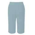 thumbnail image 5 of Drawstring Cotton-Linen Pants - Loose Fit Casual Trousers with Back Pockets | Yubnlvae | Women's Solid Color Cotton Linen Pants with Pockets Drawstring Loose (Light blue | XXL), 5 of 6