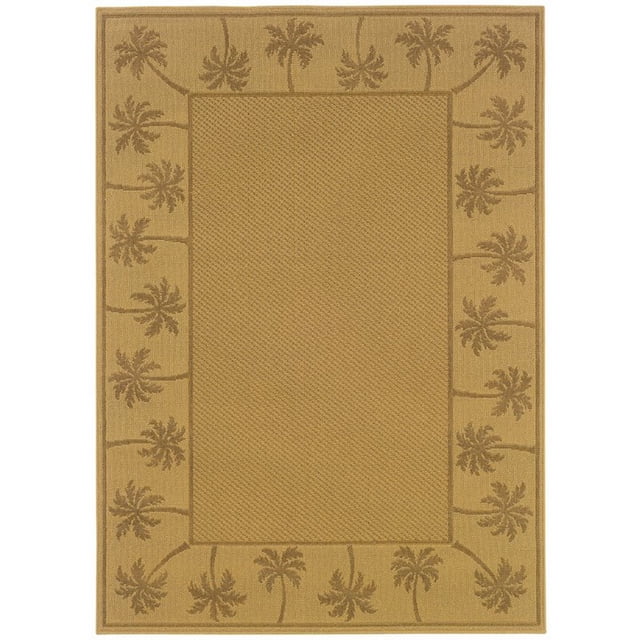 Oriental Weavers Lanai 3'7" x 5'6" Machine Woven Rug in Beige
