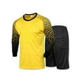 thumbnail image 2 of Xnihocha Kids Boys Soccer Training Suit Long Sleeve Padded Tops with Shorts Set Football Team Uniform Yellow XXS, 2 of 2