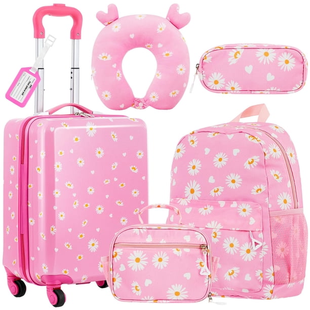 Set de equipaje Redbaker Kids, 6 unidades, 43 x 33 x 22 cm, con almohada para el cuello
