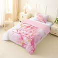 thumbnail image 2 of Manfei Golden Pink Bow Twin Comforter Sets,Girls Personalized Letter A Bedding Set,Pink Reversible,2 Pieces,1 Comforter and 1 Pillowcase, 2 of 7