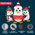 thumbnail image 6 of Joyfy 6 ft Christmas Inflatables Penguins Choir Outdoor Decorations,Christmas Penguins Blow Ups Yard with Built-in LEDs for Holiday Party Garden Lawn Decor, 6 of 9