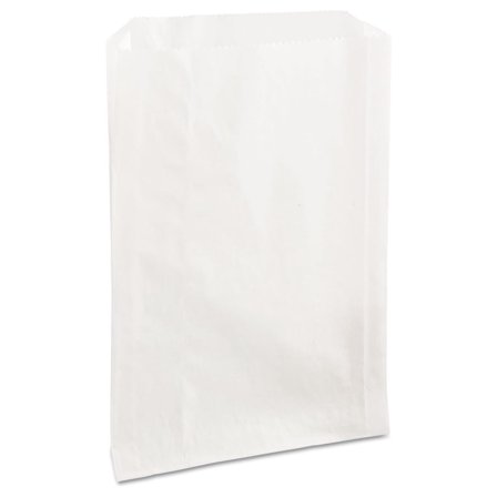 Bagcraft Grease-Resistant Single-Serve Bags, 6.5" X 8", White, 2,000/carton