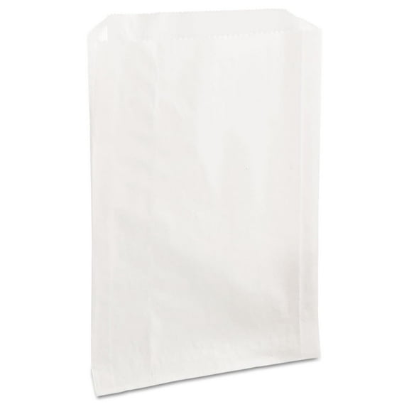 Bagcraft Grease-Resistant Single-Serve Bags, 6.5" X 8", White, 2,000/carton