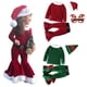thumbnail image 3 of Disfraz de Papá Noel de manga larga para niñas, traje de terciopelo con fondo de campana, fiesta de carnaval, Navidad, 2 a 10 años, 2024, 3 of 4